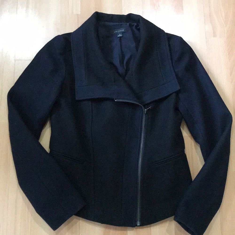 Ann Taylor Felted Wool Moto Jacket